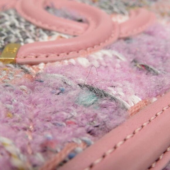 CHANEL CCFiligree vanity bag Size Small Tweed/Leather Pink/Multicolor A93342 - Picture 6 of 13